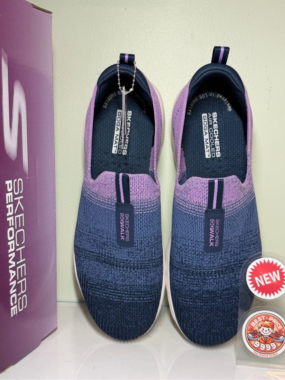 NWT Skechers - Size 8 - Women's Go Walk Travel Ibiza Shoes Navy Lavender